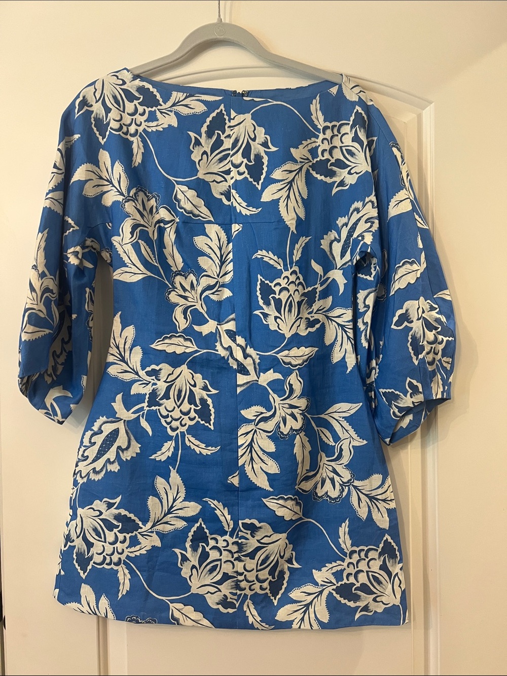 Kivari Blue and White Floral Mini Dress